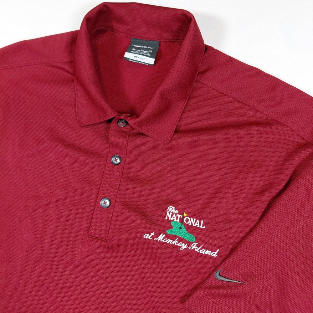 Nike Golf Mens XL Dri-Fit Polo Shirt The National at Monkey Island Oklahoma‎